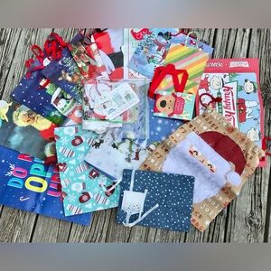Mixed Lot Christmas Holiday Gift Bags Santa Gift Tags Little Debbie Cut Out Tags